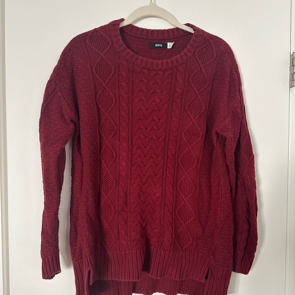 BDG Urban Outfitters Red Cable Knit Sweater Women’s Size S